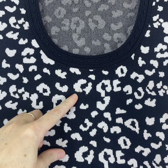 Rebecca Taylor A-Line Fit and Flare animal print black and white size large midi - Picture 12 of 12